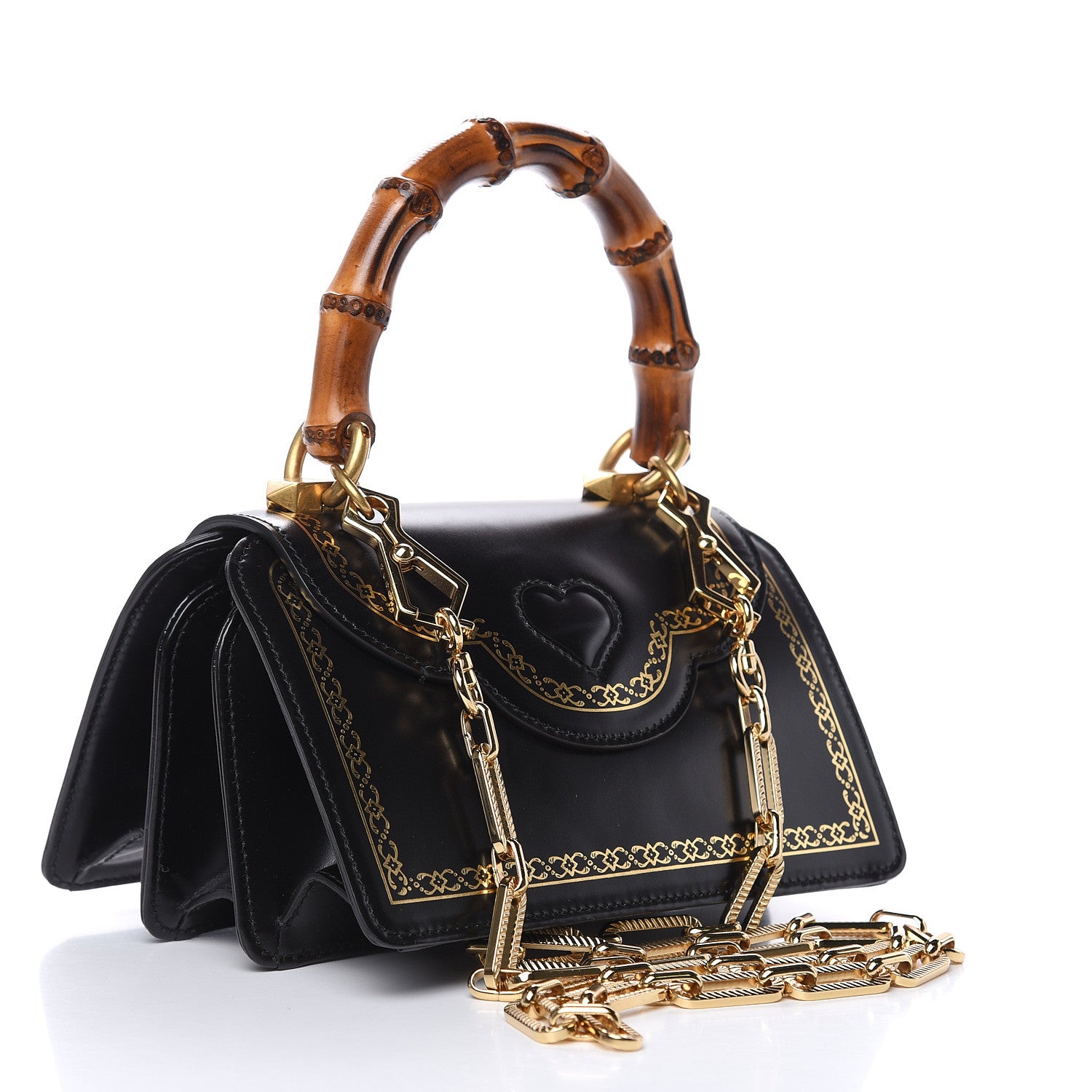 Gucci Calfskin Bamboo Mini Thiara Top Handle Bag Black 3 of 11