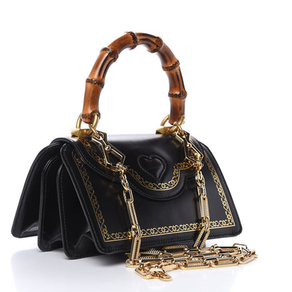 Gucci Calfskin Bamboo Mini Thiara Top Handle Bag Black 3 of 11