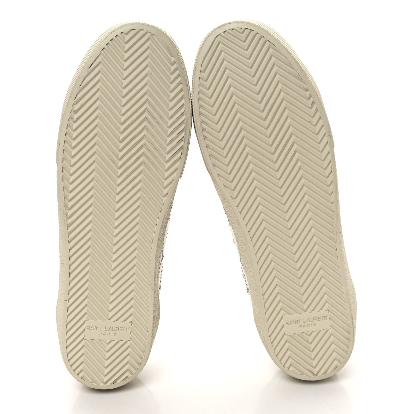 Calfskin Studded Star Court Sneakers 41 White