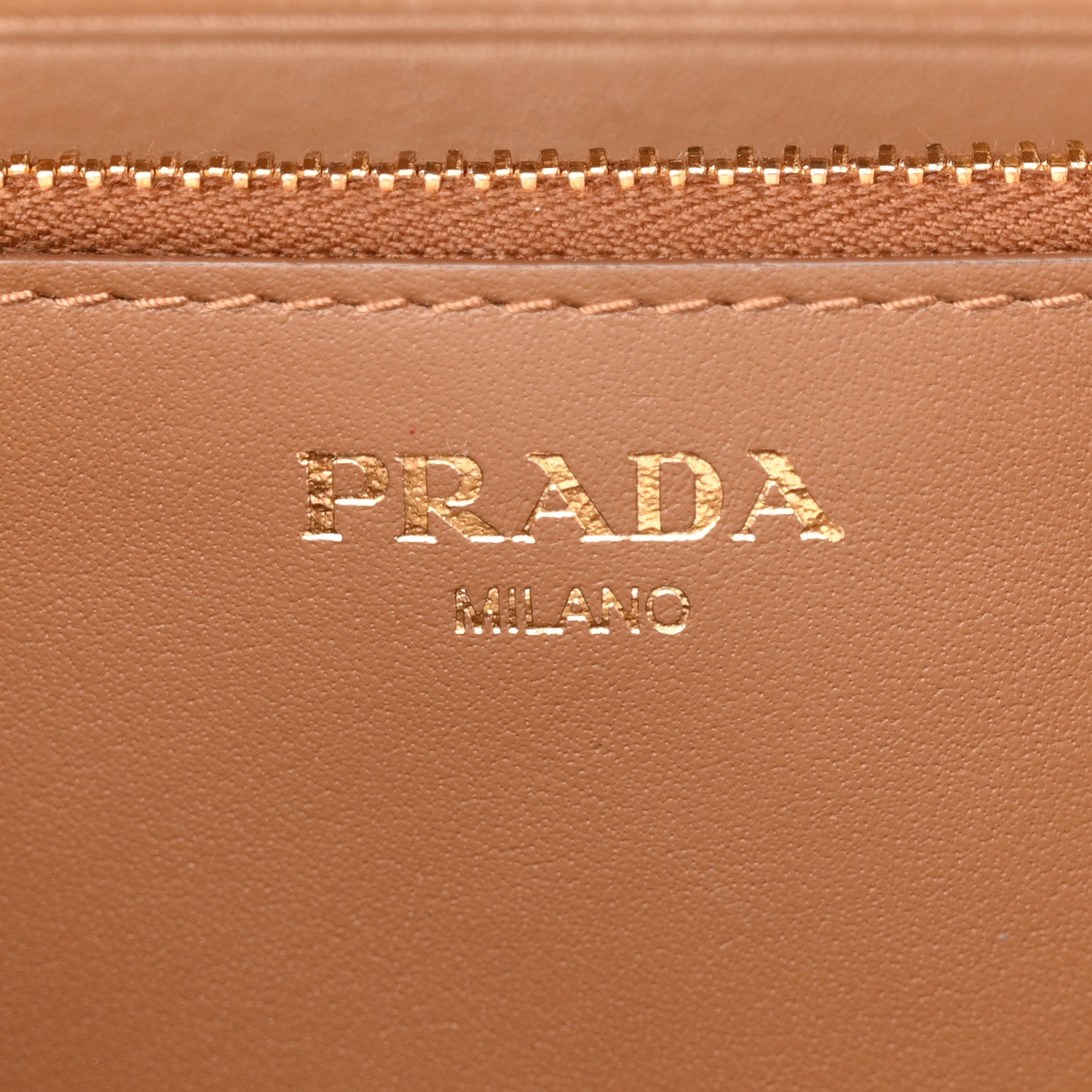 Prada Vitello Move Metal Oro Chain Wallet Caramel 6 of 10
