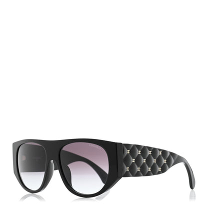 Chanel Acetate Quilted CC Pilot Sunglasses 71465 Black 1 of 8