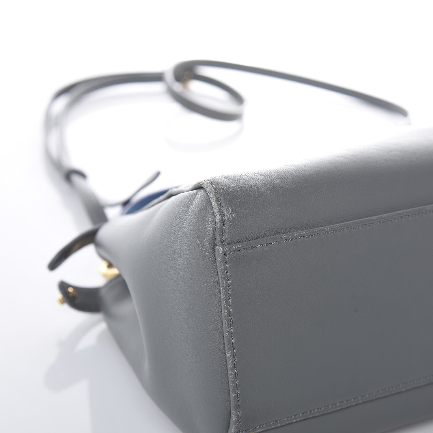Fendi Nappa Colorblock Mini Peekaboo Iconic Satchel Grigio Chiaro Fragola Blue 13 of 21