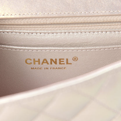 Chanel Iridescent Lambskin Quilted Mini Rectangular Flap Ivory 8 of 11