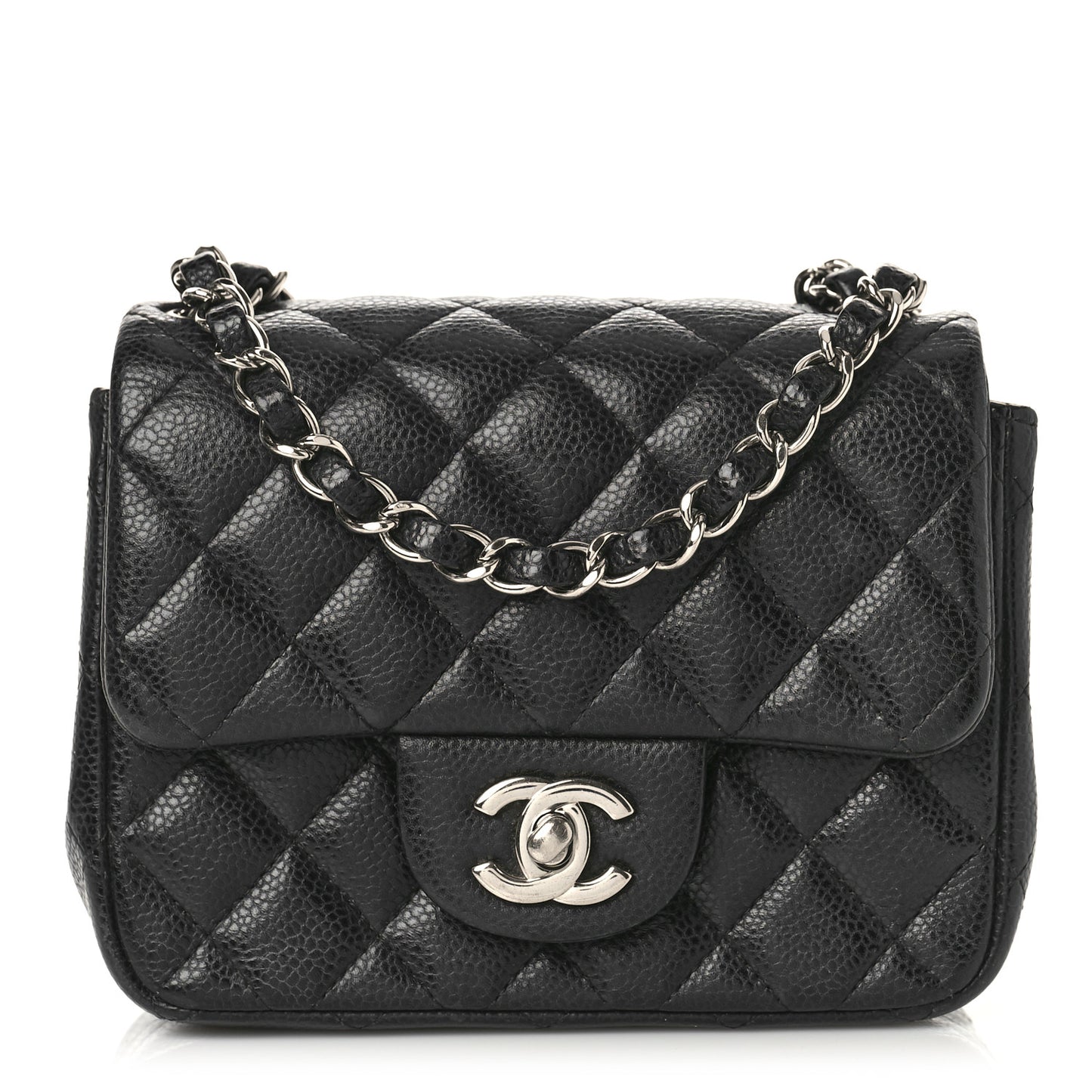 Caviar Quilted Mini Square Flap Black