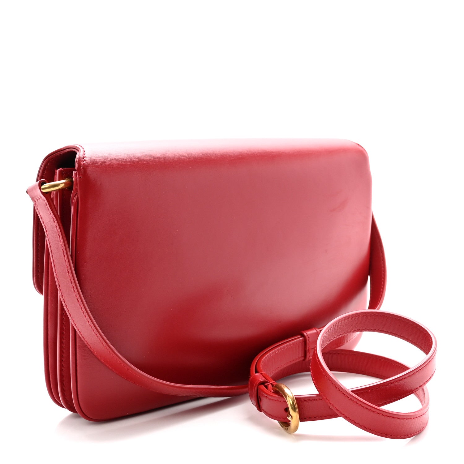 Saint Laurent Smooth Calfskin Le Maillon Satchel Rouge Eros 3 of 9