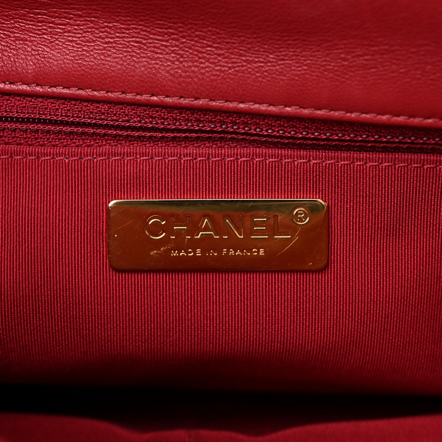 Goatskin Quilted Large Chanel 19 Flap Red