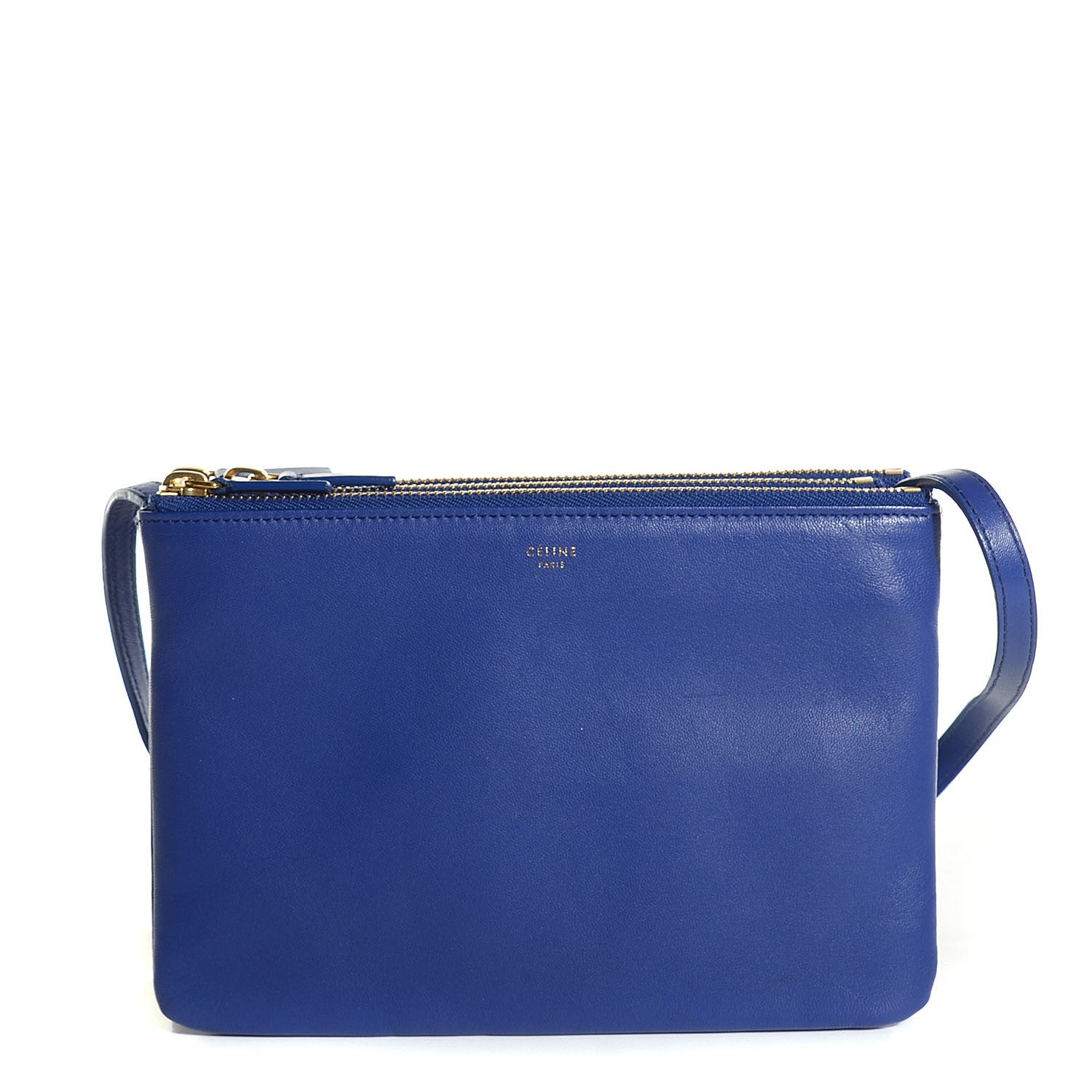 Celine Lambskin Small Trio Crossbody Bag Violet Blue 1 of 7