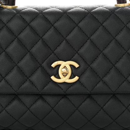 Chanel Caviar Lizard Embossed Quilted Small Coco Handle Flap Black 8 of 12