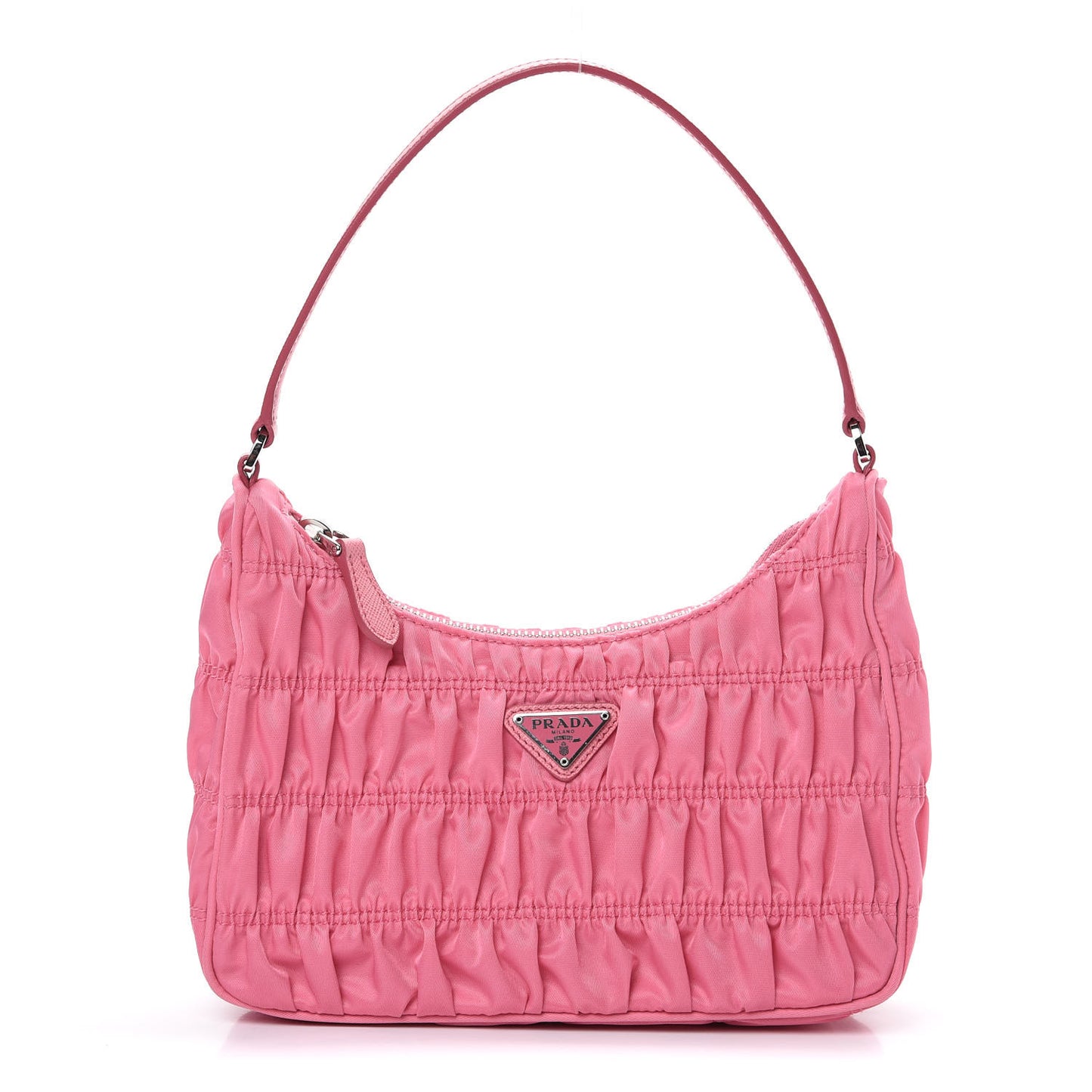 Tessuto Nylon Gaufre Shoulder Bag Begonia