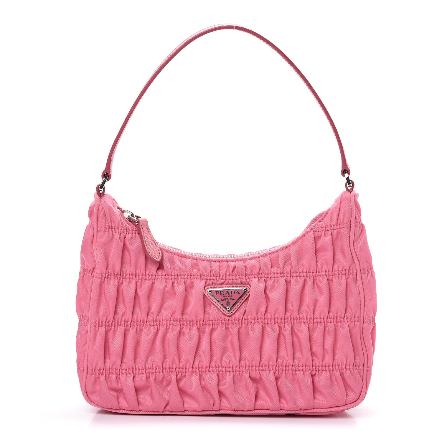 Prada Tessuto Nylon Gaufre Shoulder Bag Begonia 1 of 9