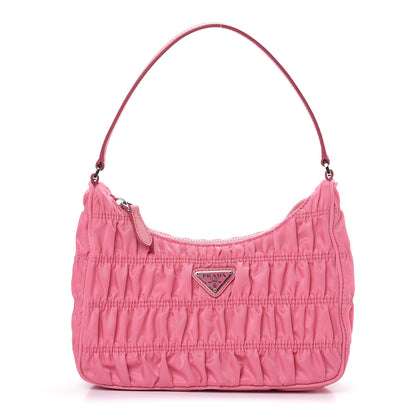 Prada Tessuto Nylon Gaufre Shoulder Bag Begonia 1 of 9