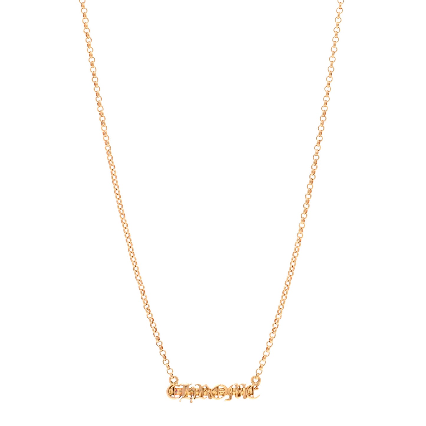 22K Yellow Gold CHROME Script Necklace