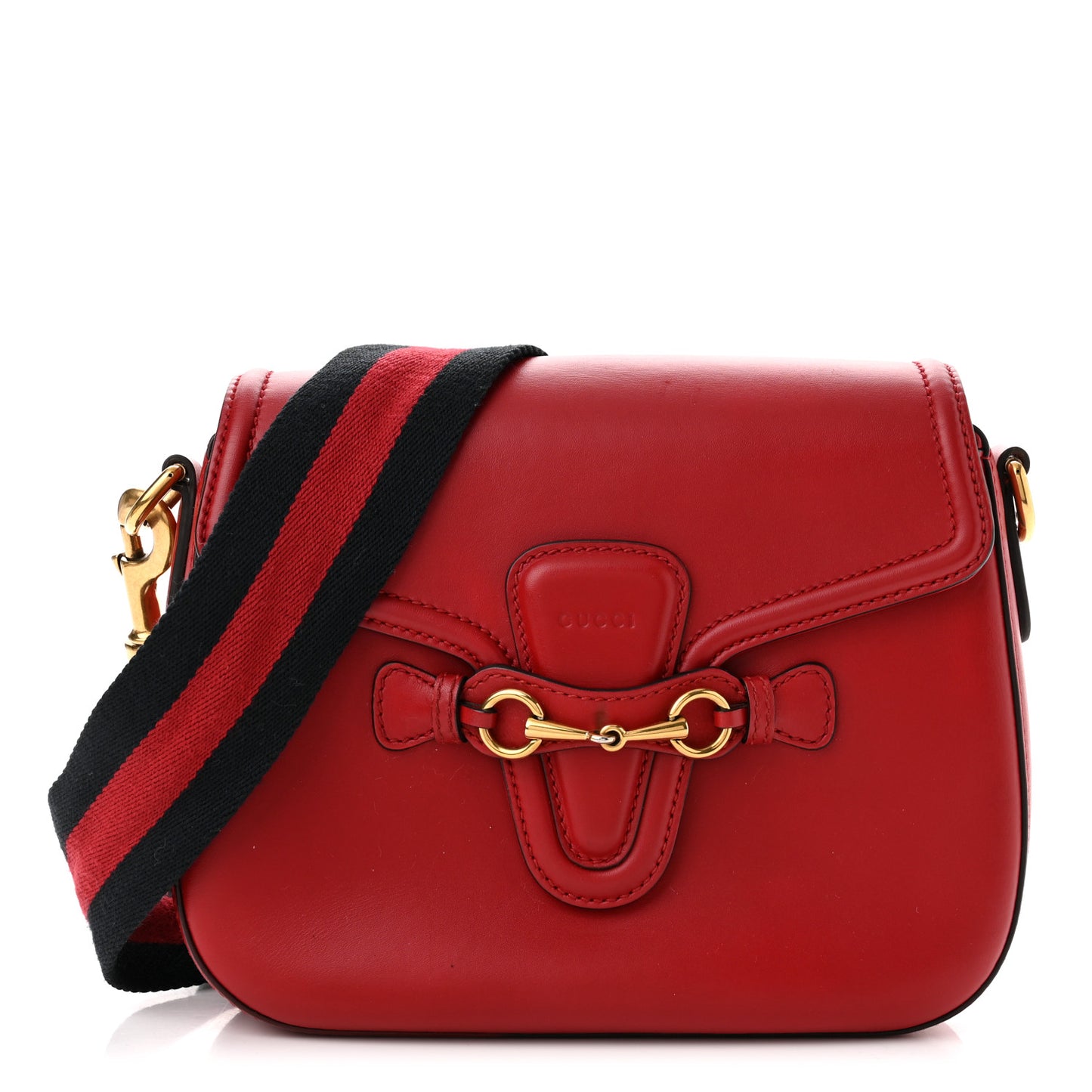 Ruinart Calfskin Medium Lady Web Shoulder Bag Hibiscus Red