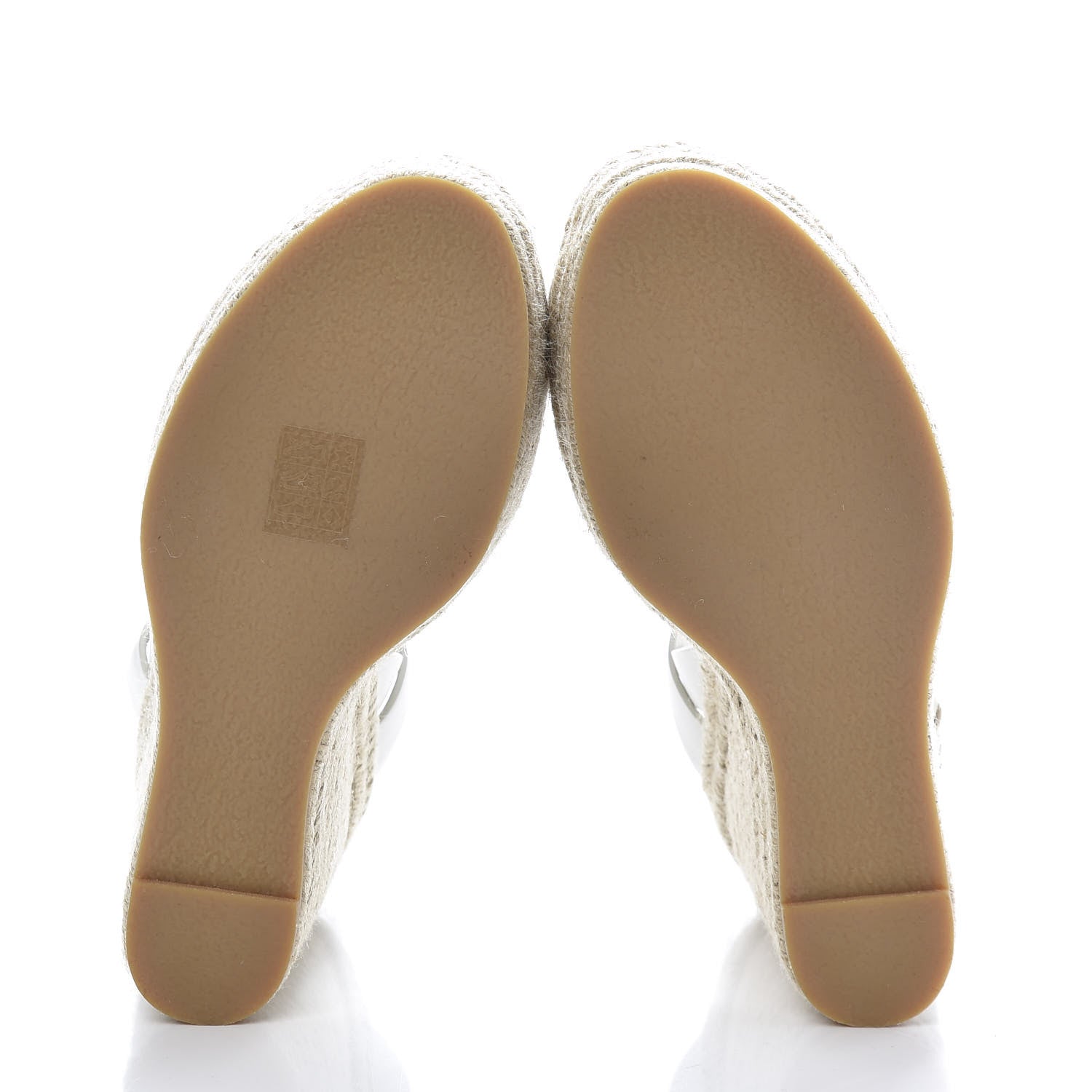 Saint Laurent Calfskin Tribute 95 Platform Espadrille Wedge Sandals 37 Porcellana 5 of 7