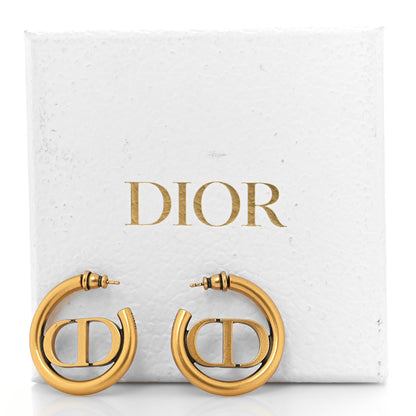 Christian Dior Metal 30 Montaigne Hoop Earrings Aged Gold 5 of 5