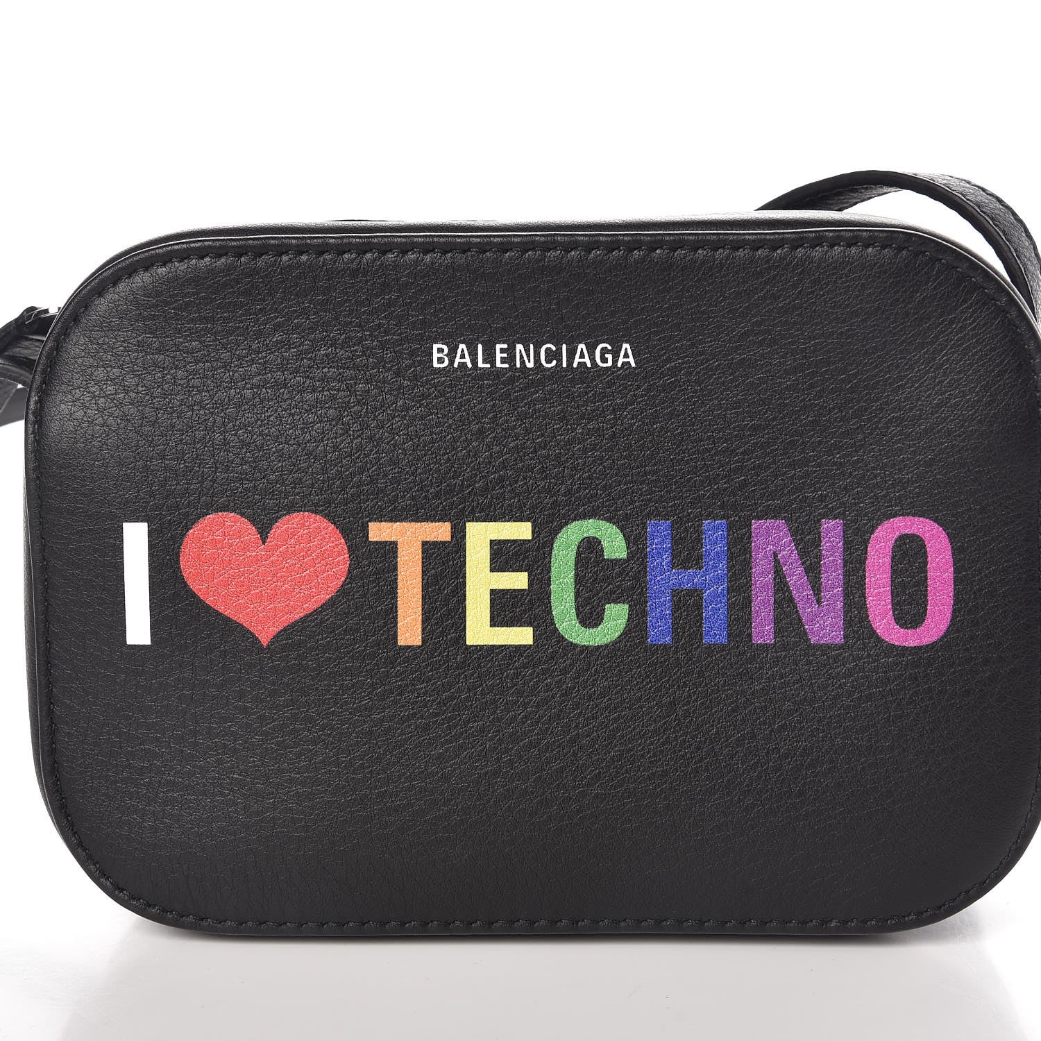 Balenciaga Calfskin I Love Techno XS Everyday Camera Bag Black 9 of 9