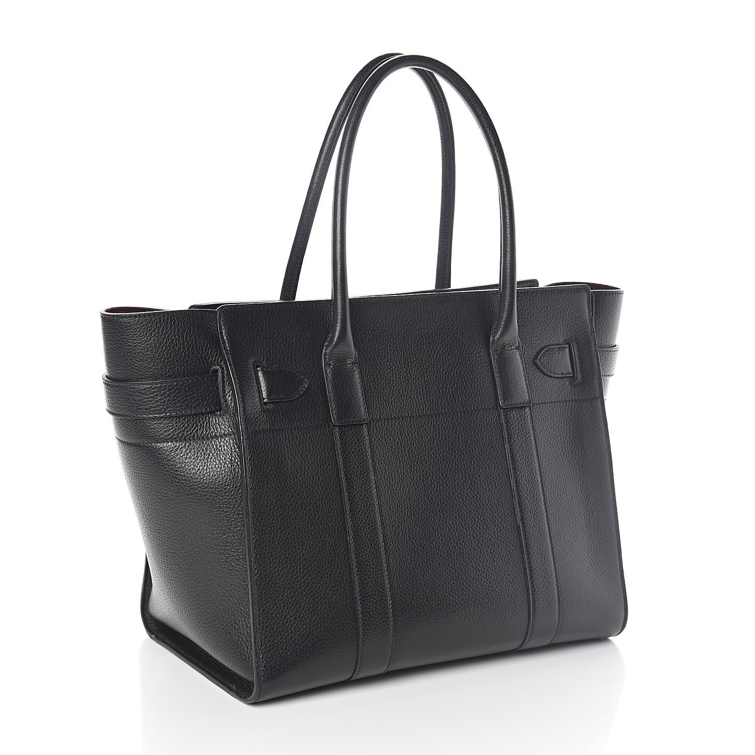 Mulberry Grain Vegetable Tanned Calfskin Zipped Bayswater Black 3 of 8