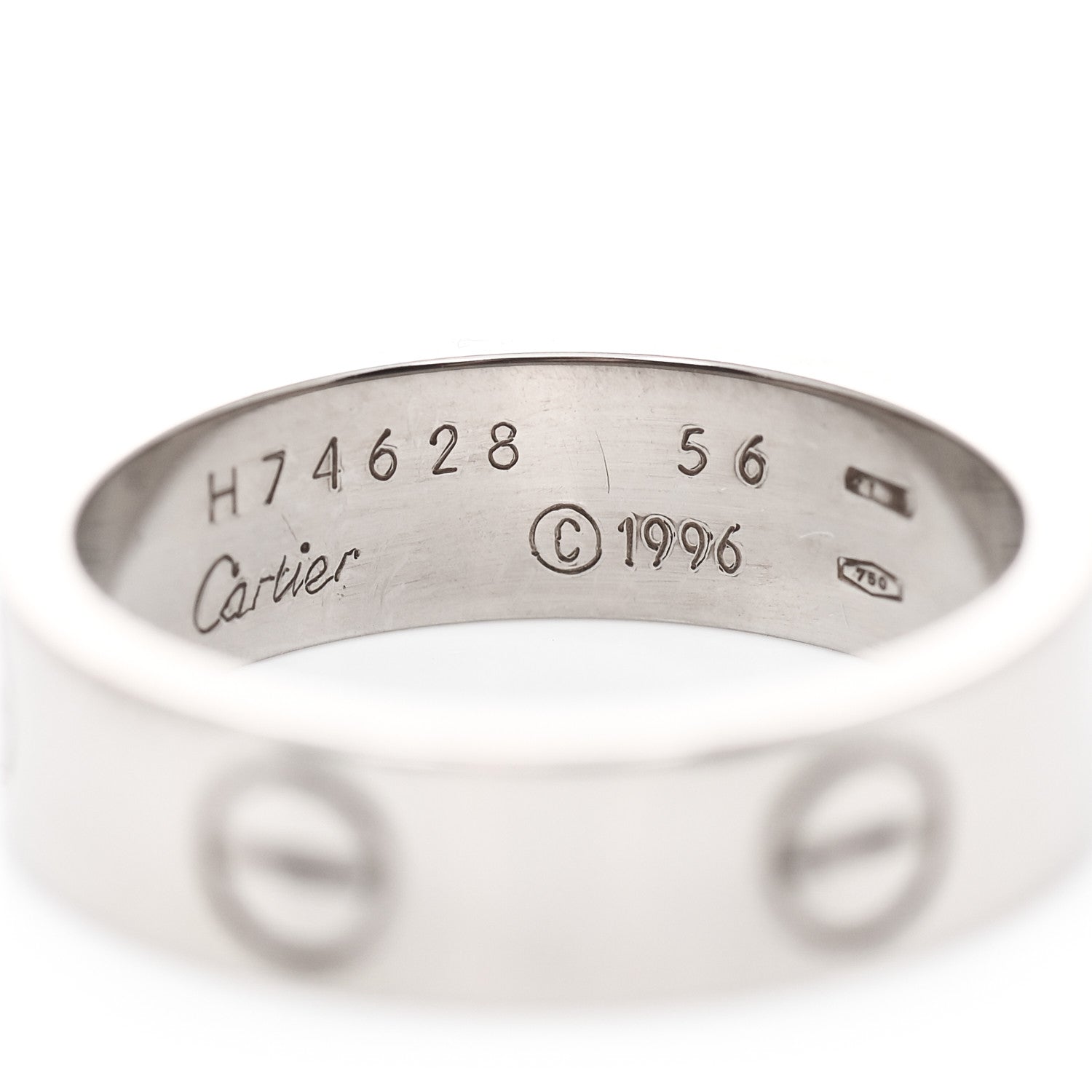 Cartier 18K White Gold 5.5mm LOVE Ring 56 7.5 4 of 5