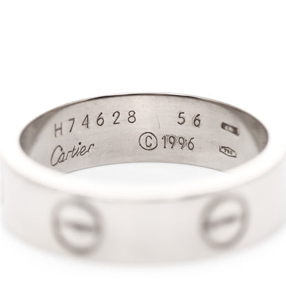 Cartier 18K White Gold 5.5mm LOVE Ring 56 7.5 4 of 5