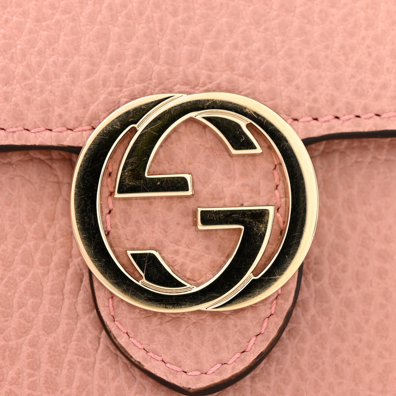 Gucci Dollar Calfskin Interlocking G Chain Wallet Soft Pink 11 of 12