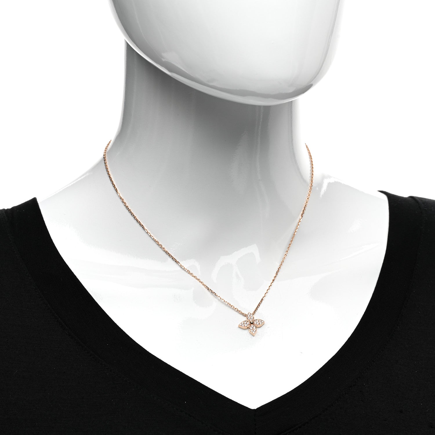 Louis Vuitton 18K Pink Gold Diamond Star Blossom Pendant Necklace 2 of 4