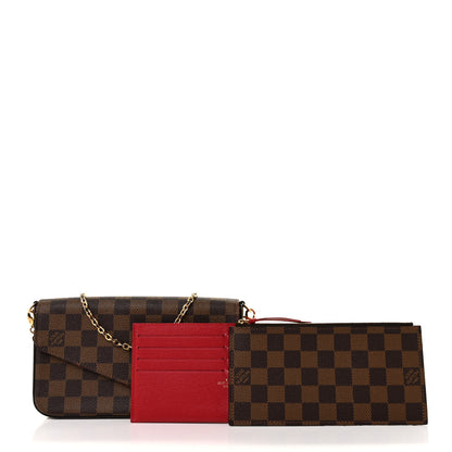 Louis Vuitton Damier Ebene Pochette Felicie Chain Wallet 4 of 10
