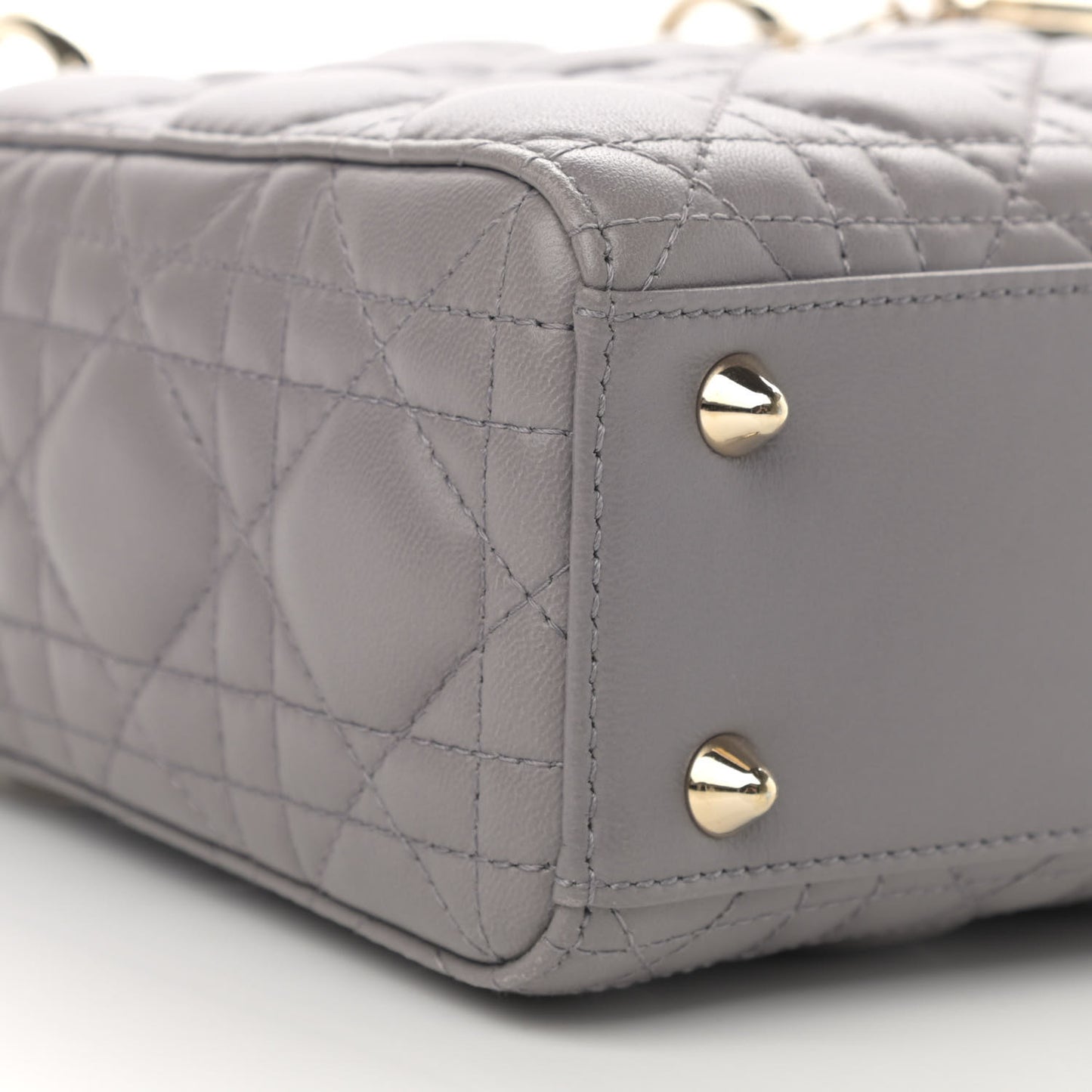 Lambskin Cannage Small Lady Dior Grey