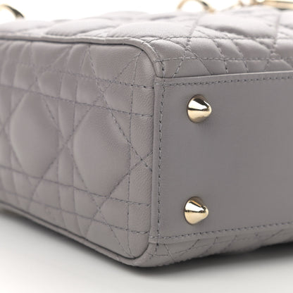Christian Dior Lambskin Cannage Small Lady Dior Grey 9 of 11