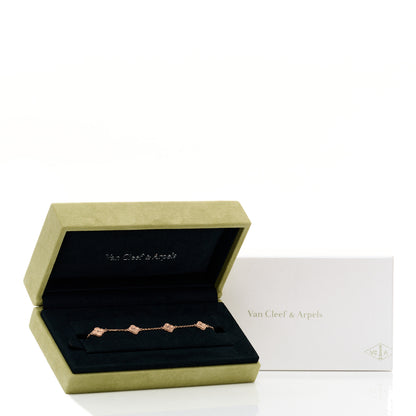 Van Cleef & Arpels 18K Rose Gold 6 Motifs Sweet Alhambra Bracelet 6 of 6