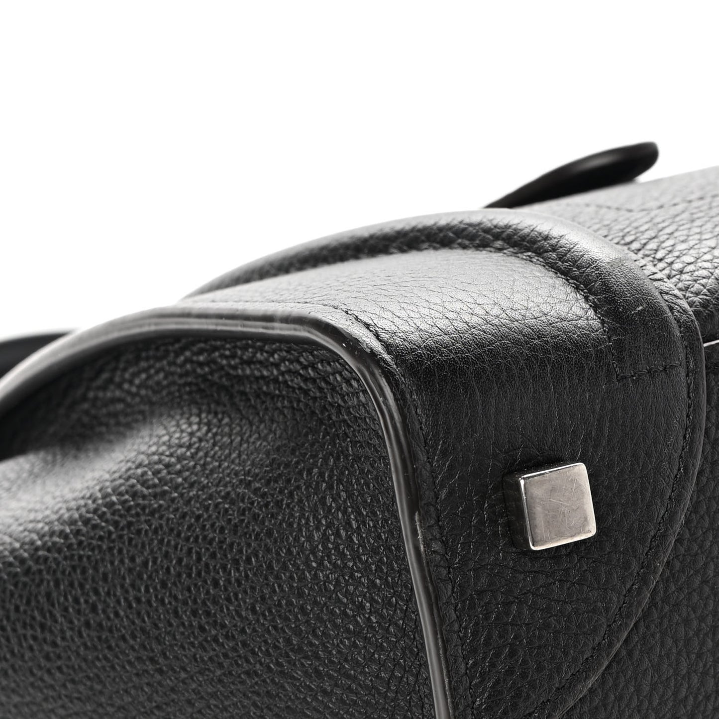 Drummed Calfskin Mini Luggage Black