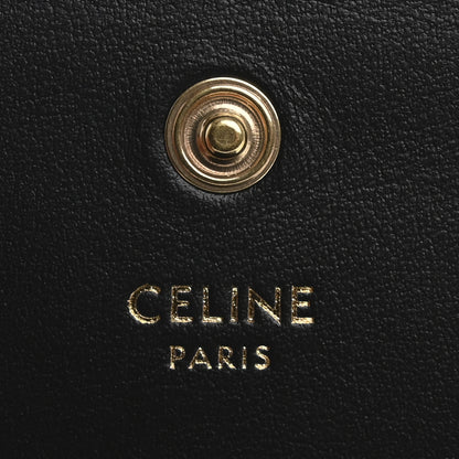 Celine Shiny Calfskin Triomphe Compact Wallet Black 6 of 9