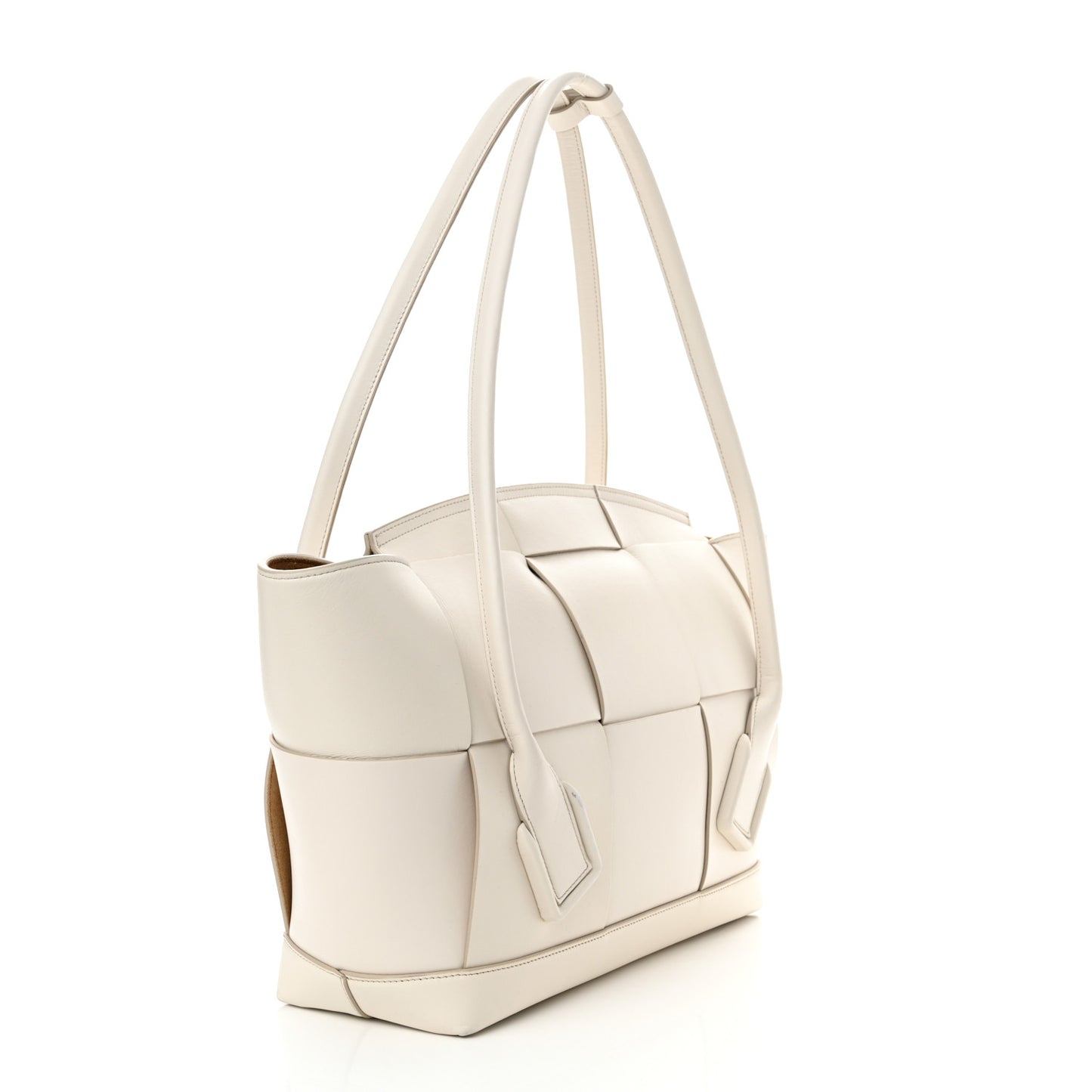 Calfskin Maxi Intrecciato Medium Arco White