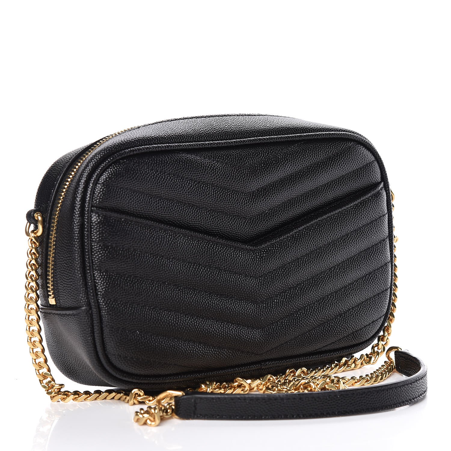 Saint Laurent Grain De Poudre Matelasse Monogram Mini Lou Camera Bag Black 3 of 9