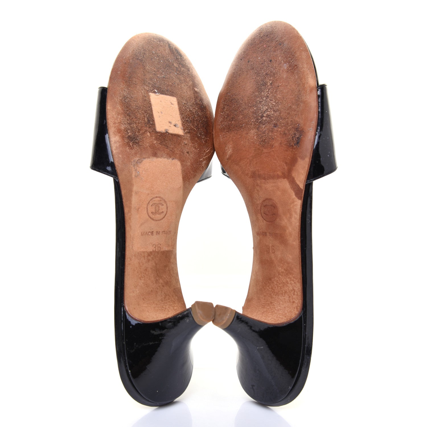 Chanel Patent Calfskin CC Mules 36 Black 5 of 8