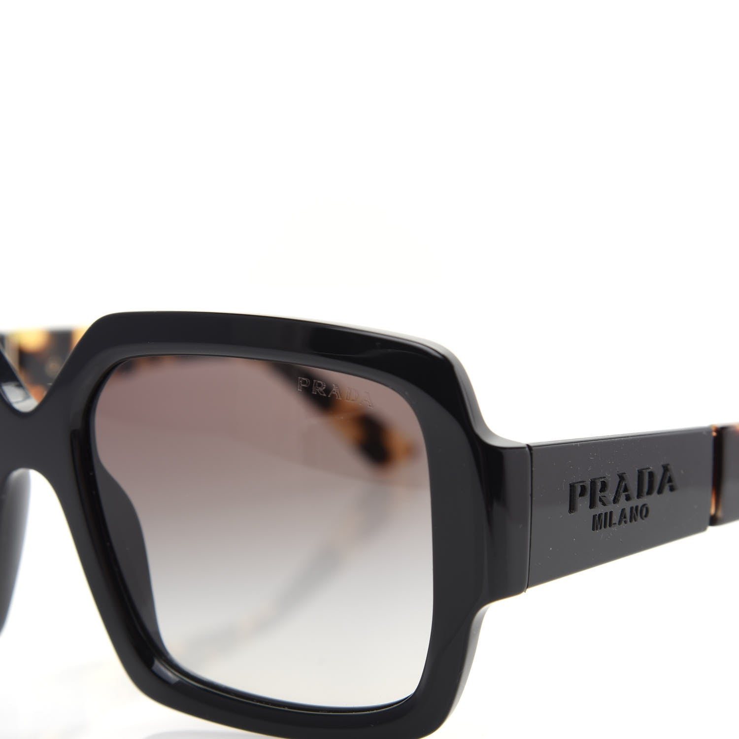 Prada Oversized Monochrome Sunglasses SPR 21X Black Tortoise 7 of 8