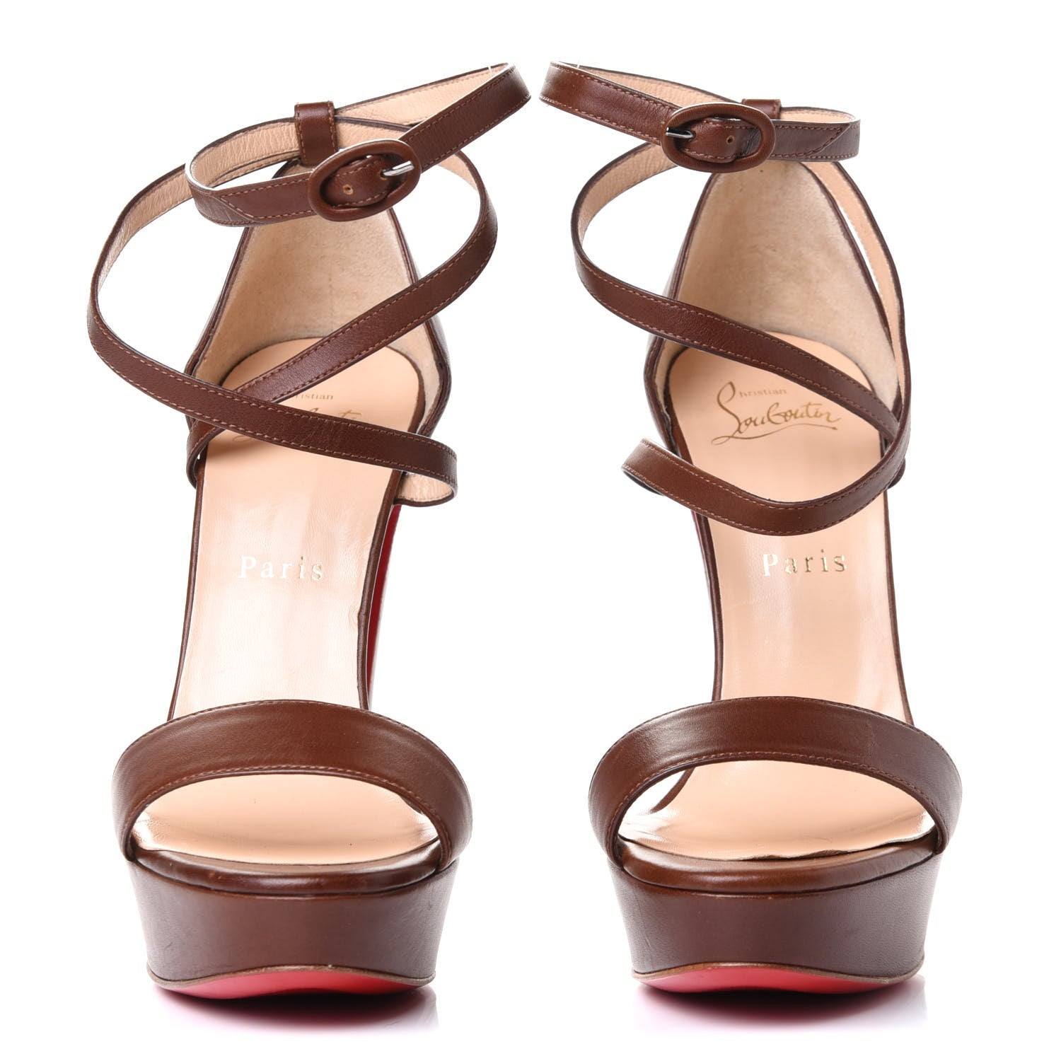 Christian Louboutin Calfskin Summerissima 140 Sandals Brown 2 of 4