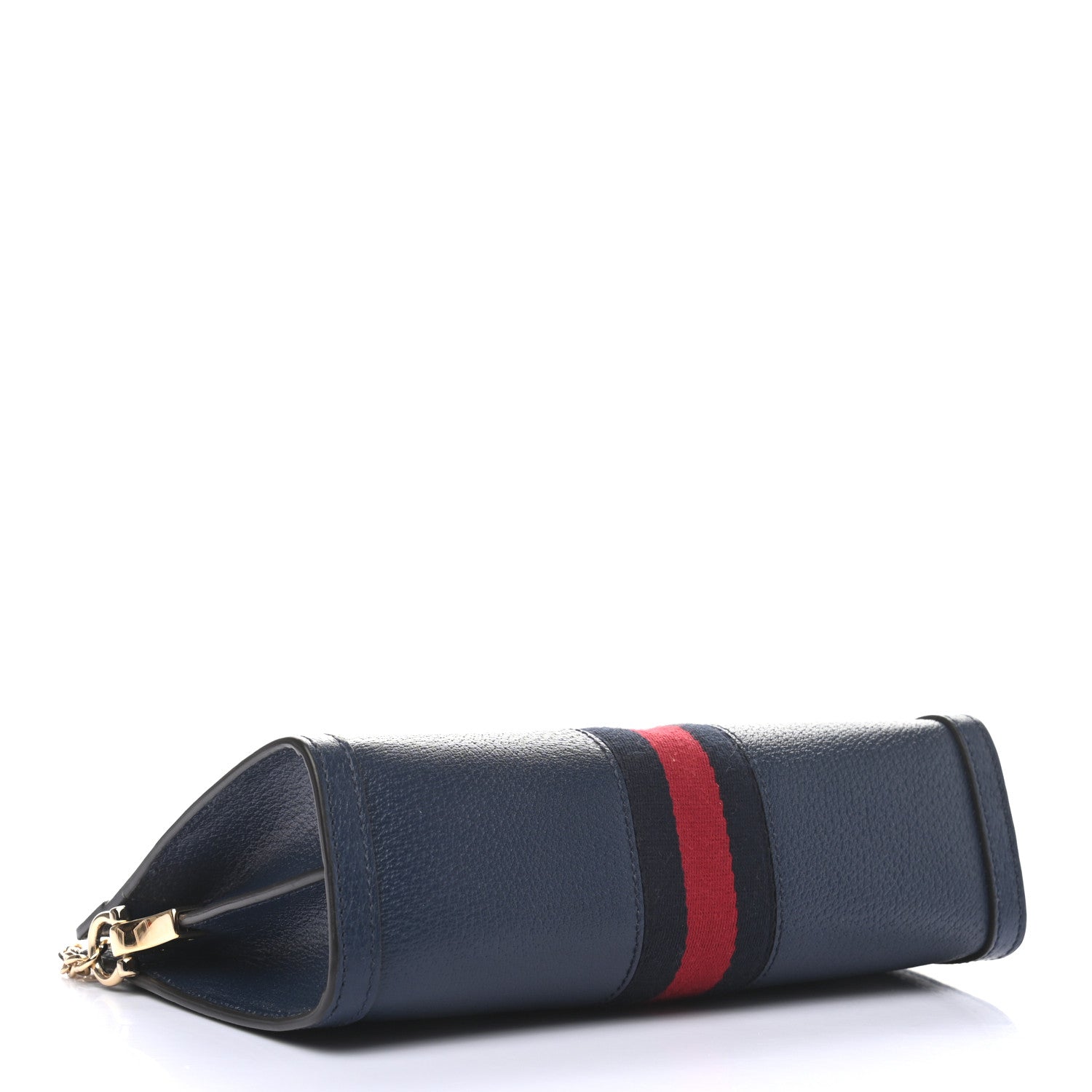 Gucci Textured Calfskin Web Small Ophidia Chain Shoulder Bag Blue Agata 4 of 9