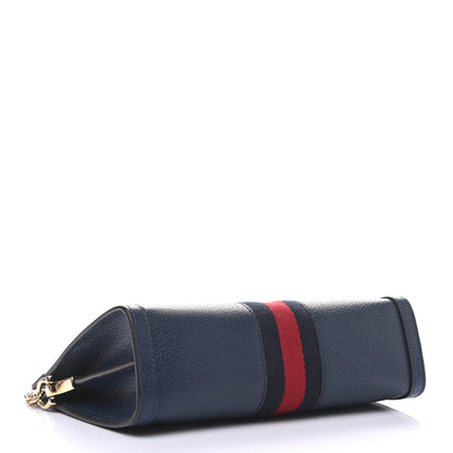 Gucci Textured Calfskin Web Small Ophidia Chain Shoulder Bag Blue Agata 4 of 9