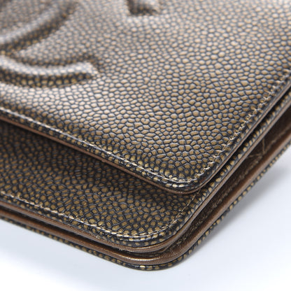 Chanel Metallic Caviar Timeless CC Wallet On Chain WOC Bronze 12 of 13