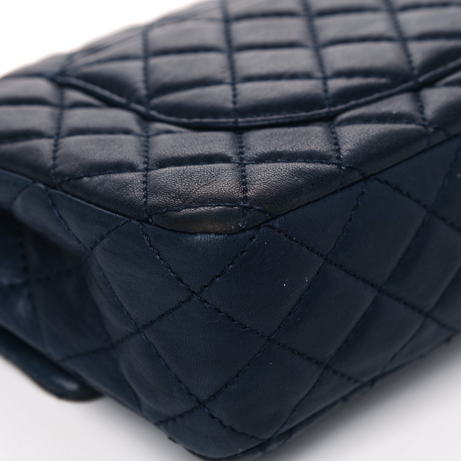 Chanel Lambskin Quilted Medium Double Flap Bijoux Chain Navy 14 of 23