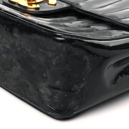 Chanel Patent Vertical Quilted Jumbo Single Flap Black 10 of 17