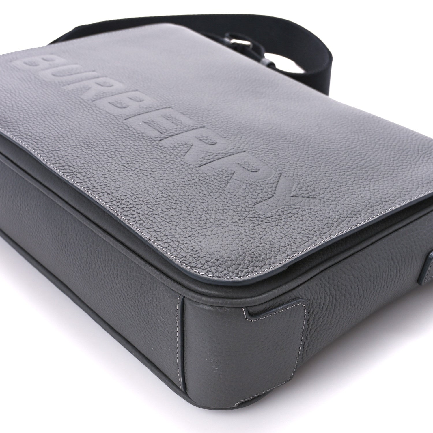 Burberry Calfskin Logo Messenger Charcoal Grey 13 of 13