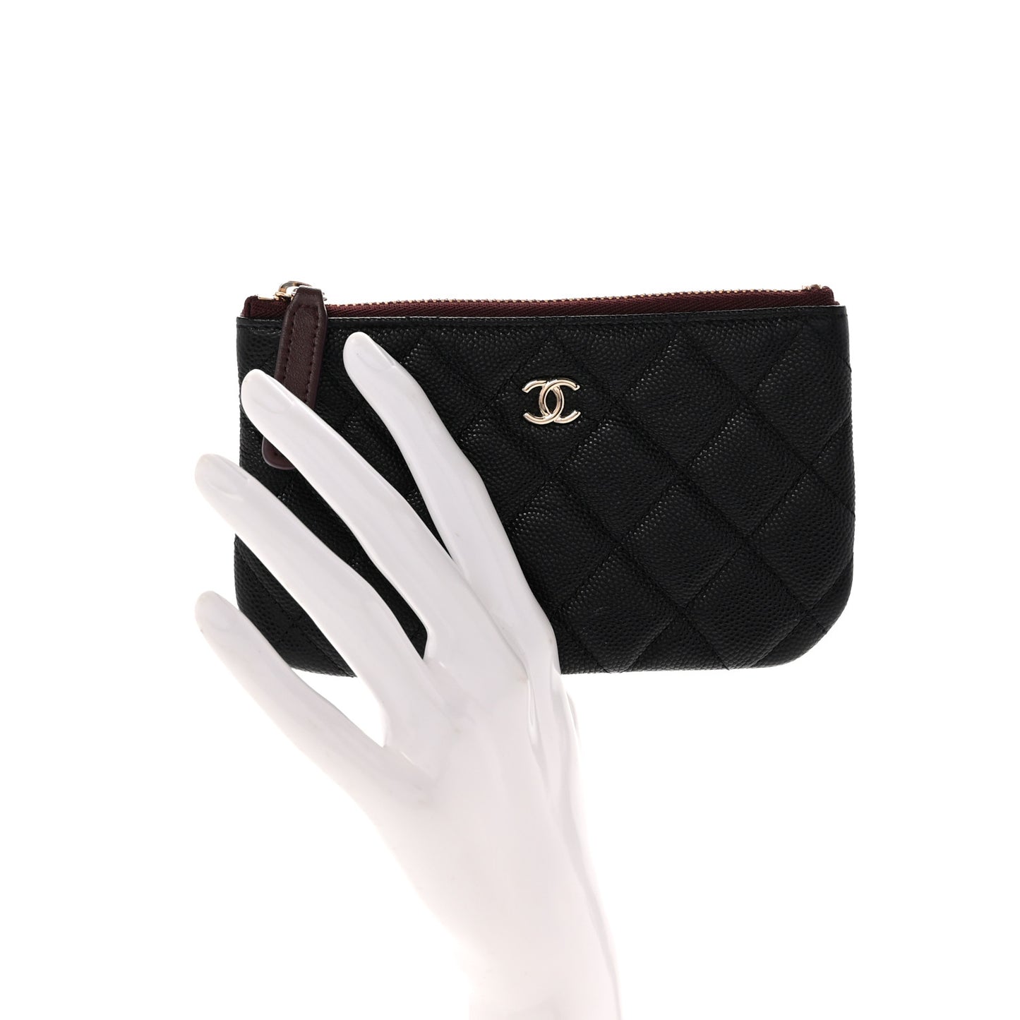 Caviar Quilted Small Cosmetic Case Black