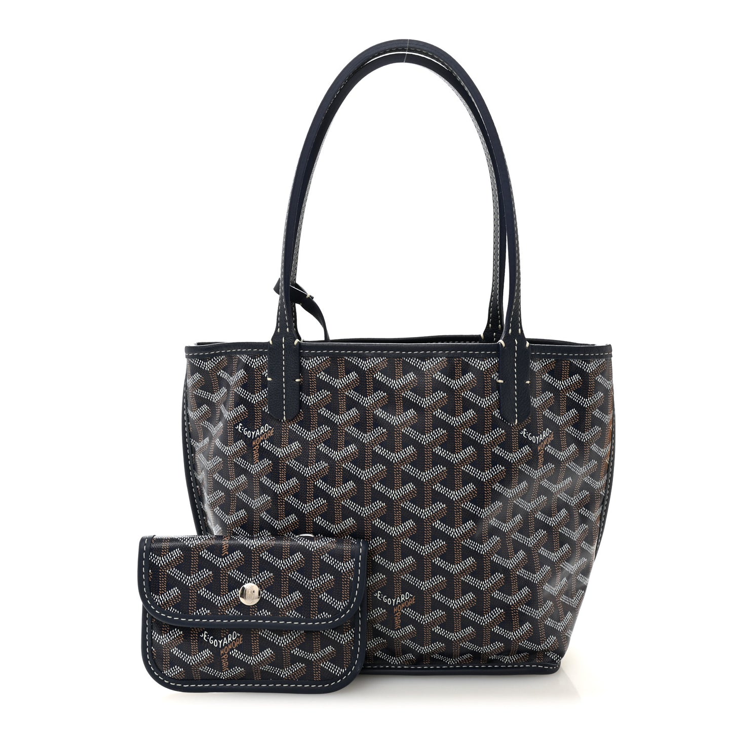 Goyardine Reversible Mini Anjou Navy