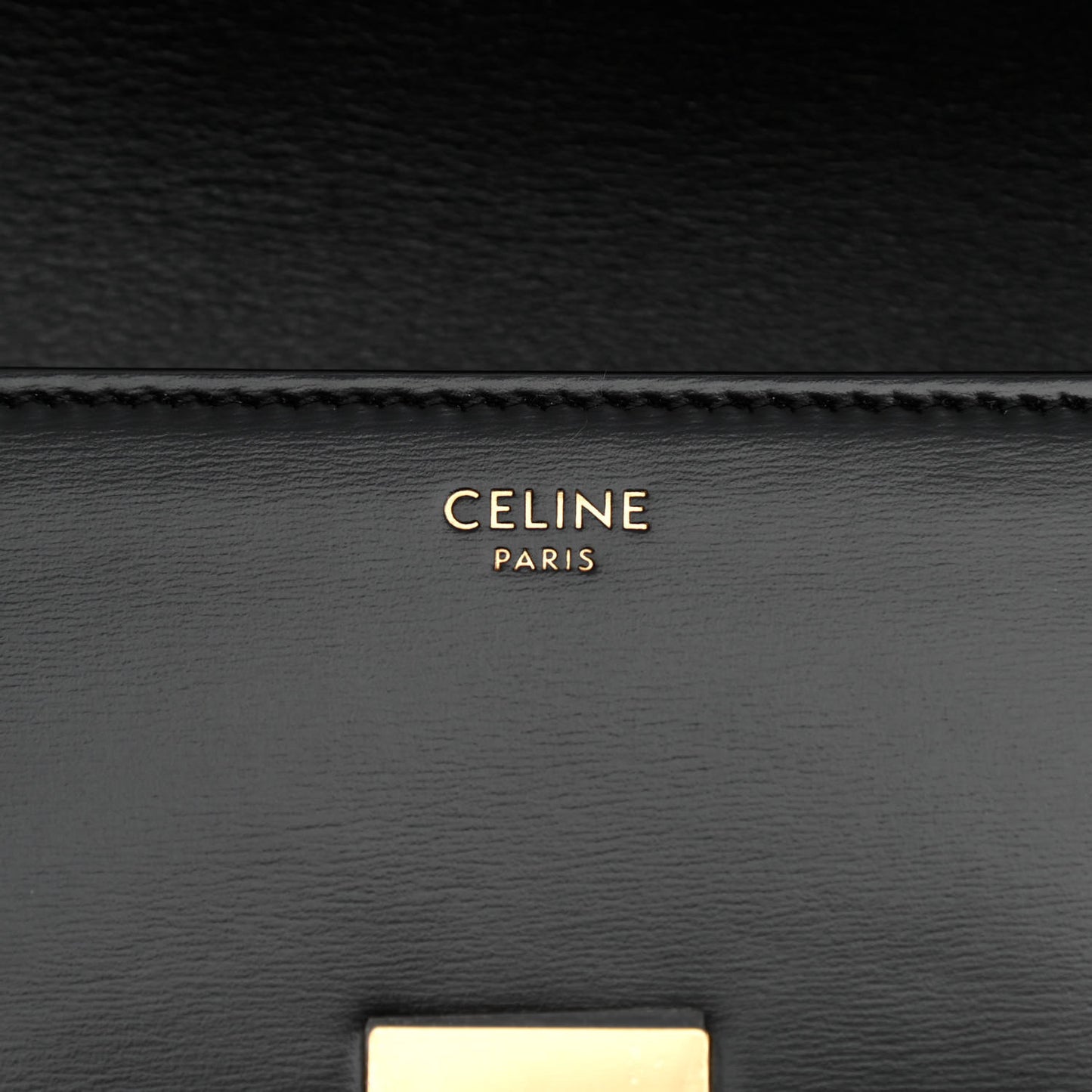 Shiny Calfskin Triomphe Shoulder Bag Black