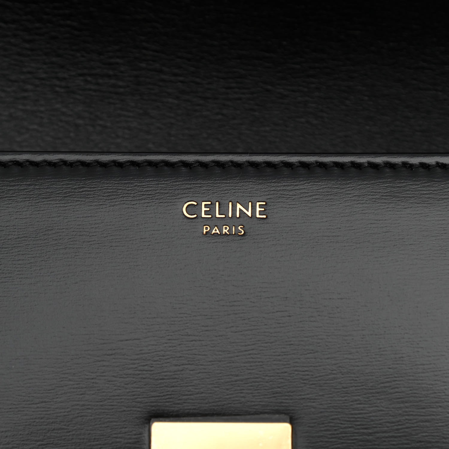 Celine Shiny Calfskin Triomphe Shoulder Bag Black 6 of 9