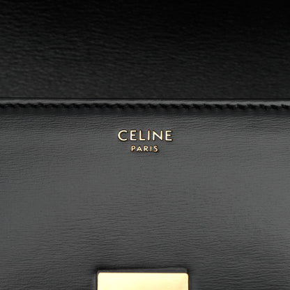 Celine Shiny Calfskin Triomphe Shoulder Bag Black 6 of 9