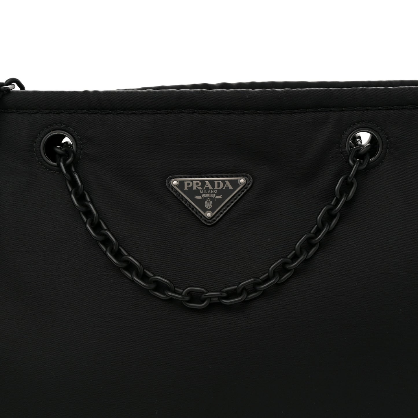 Tessuto Nylon Chain Tote Black