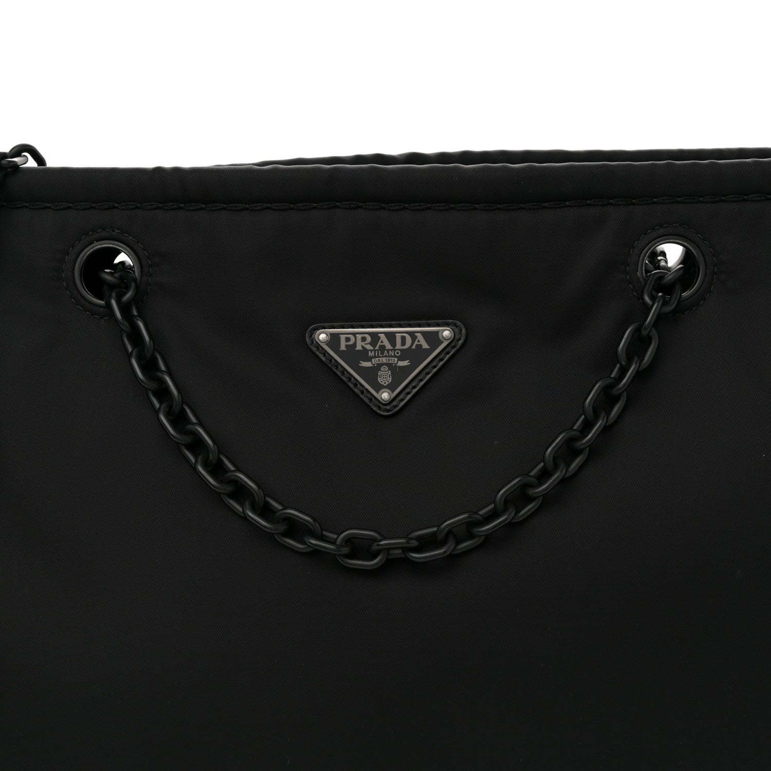 Prada Tessuto Nylon Chain Tote Black 7 of 9