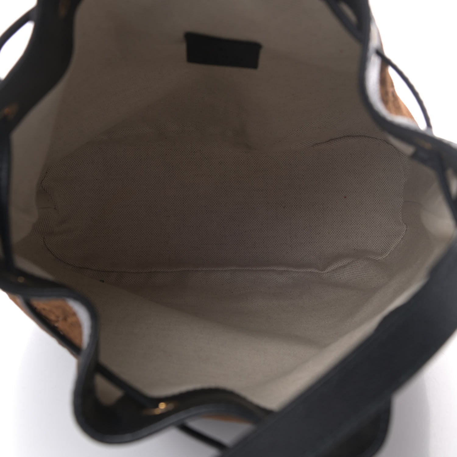 Gucci Velvet GG Monogram Textured Calfskin Web Bucket Bag Brown Black 5 of 5